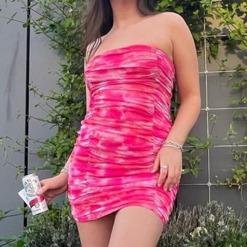 Pink Multicolored Superdown Mini Dress